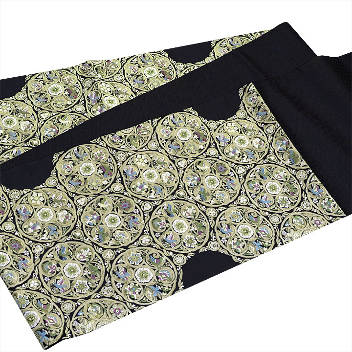 服部織物謹製　西陣織袋帯【鳥円紋】