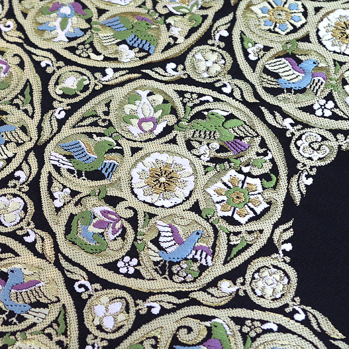 服部織物謹製　西陣織袋帯【鳥円紋】