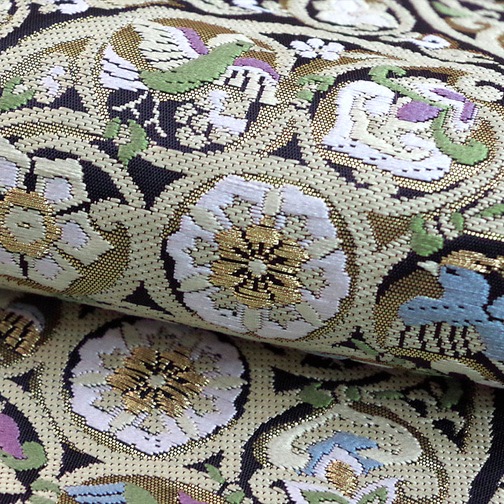 服部織物謹製　西陣織袋帯【鳥円紋】