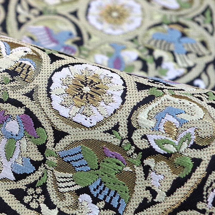 服部織物謹製　西陣織袋帯【鳥円紋】