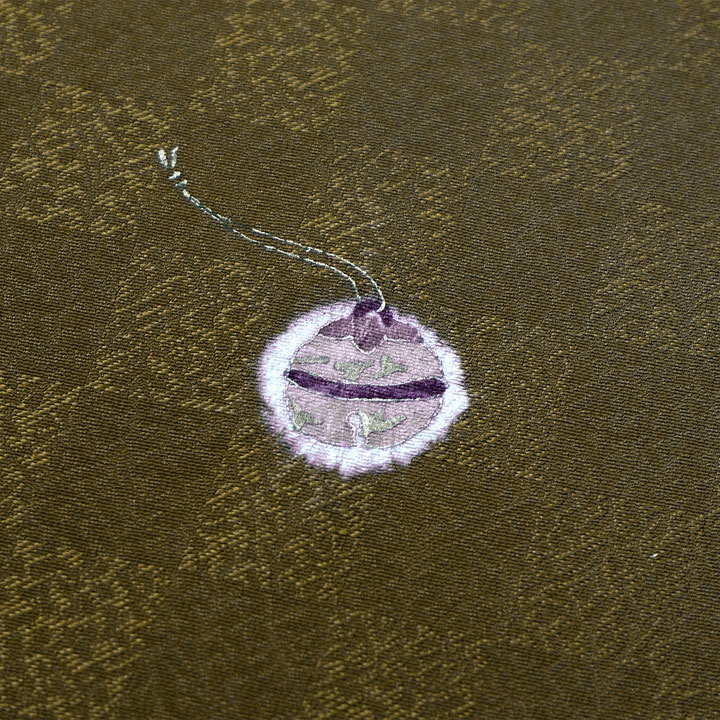 正絹　絞り染め飛ぶ柄小紋反【鈴】