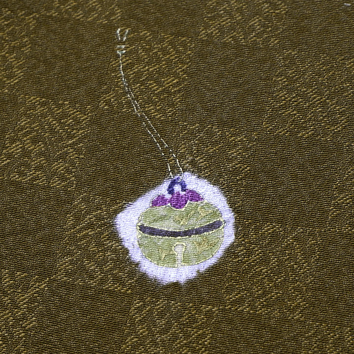 正絹　絞り染め飛ぶ柄小紋反【鈴】