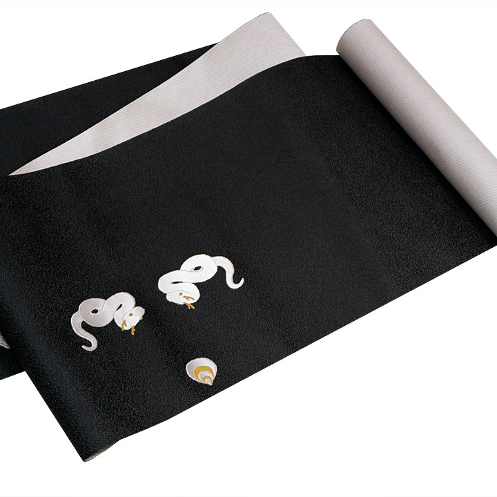 西村織物　博多織八寸帯【白蛇】