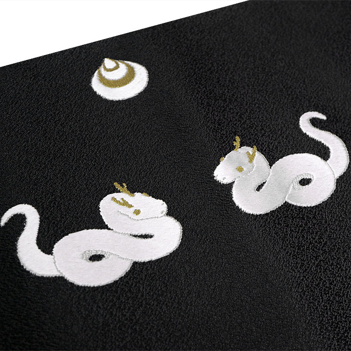 西村織物　博多織八寸帯【白蛇】