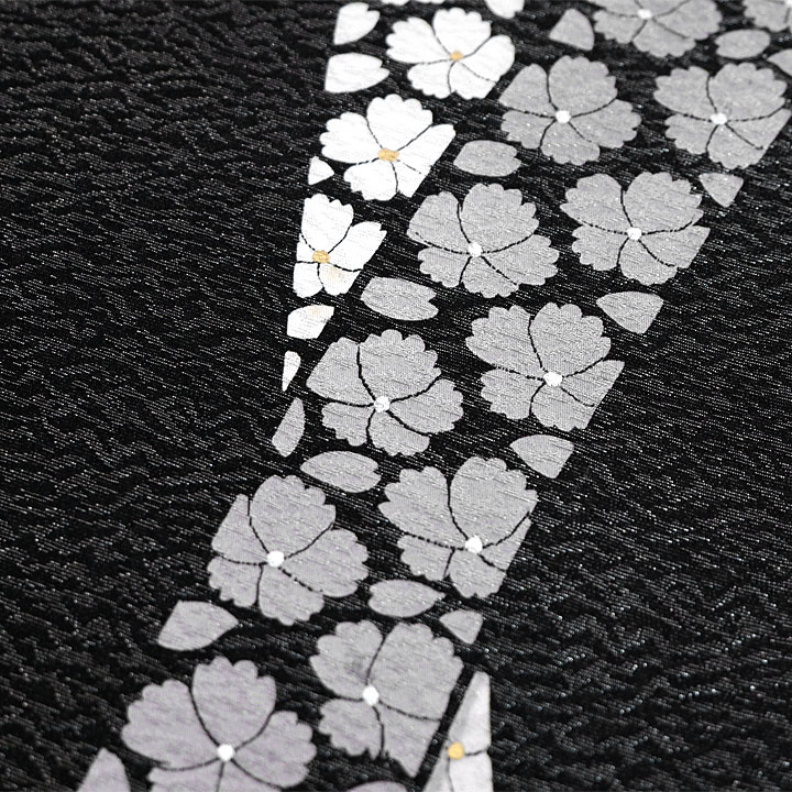 東京友禅　菅有鬼一 謹製　染袋帯【桜　モノトーン】