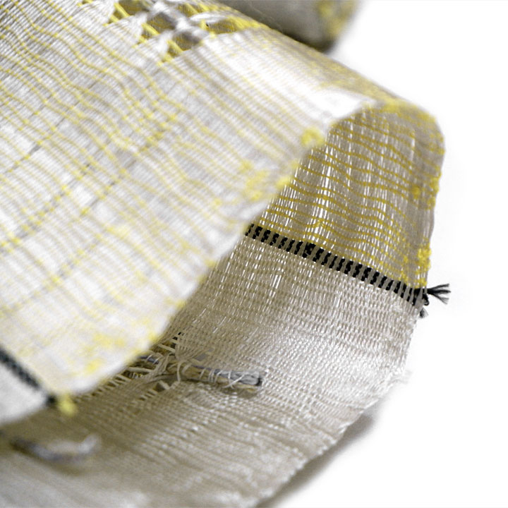 杉村謹製 手織り もじり織 九寸名古屋帯【捩格子】