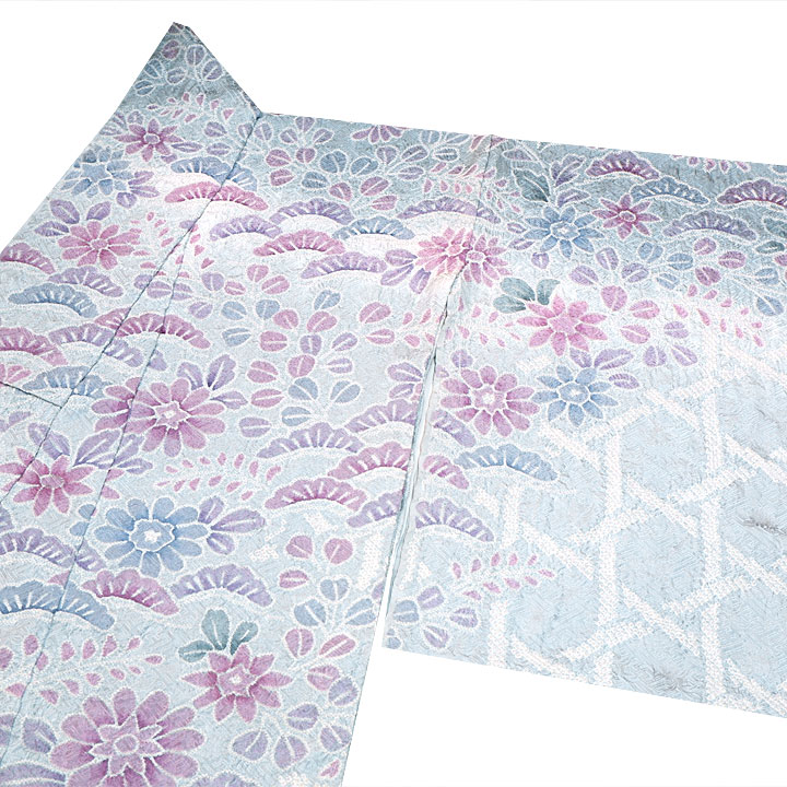 絞り加藤　総絞り最高級訪問着【籠目に花植物】　