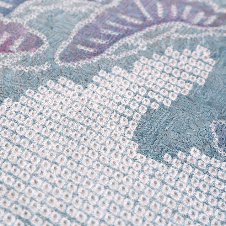 絞り加藤　総絞り最高級訪問着【籠目に花植物】　