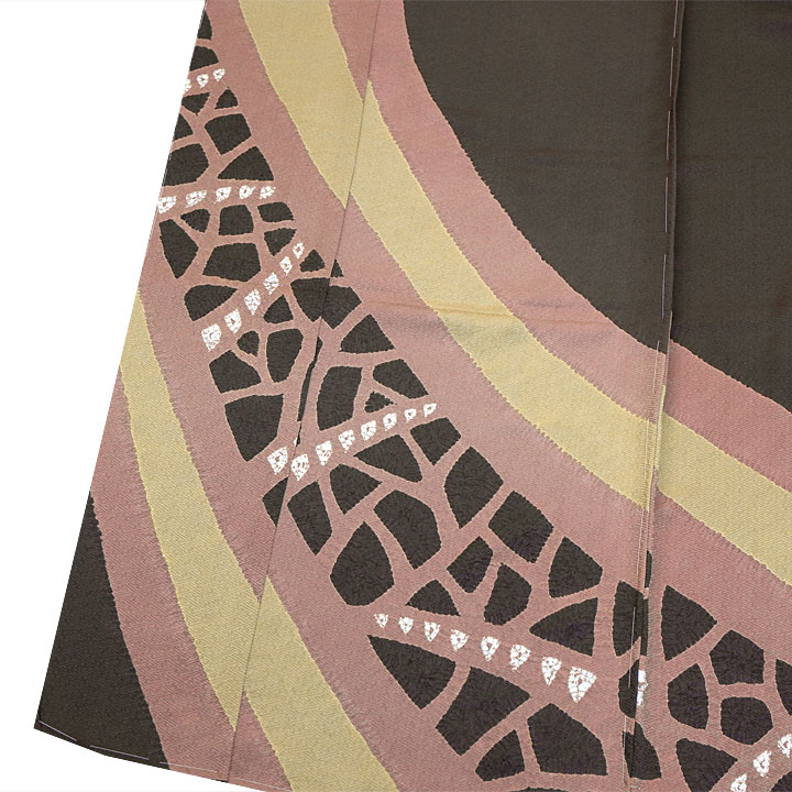 絞り加藤　伝統工芸士 山岸幸吉 特撰訪問着【茶】　