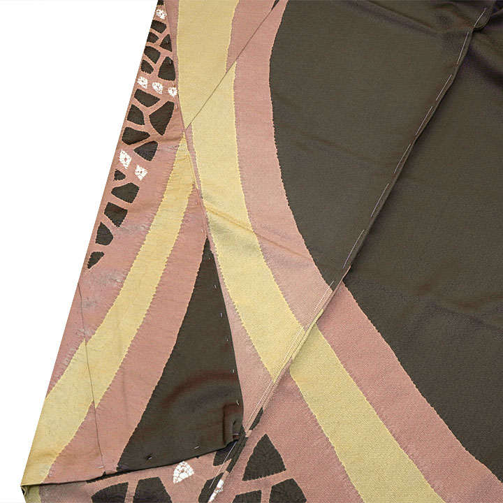 絞り加藤　伝統工芸士 山岸幸吉 特撰訪問着【茶】　