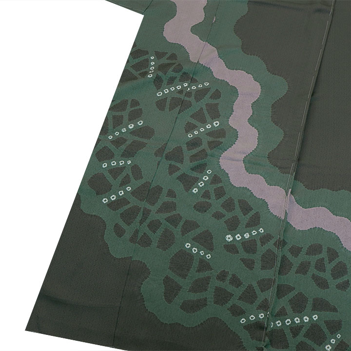 絞り加藤　伝統工芸士 山岸幸吉 特撰訪問着【緑】