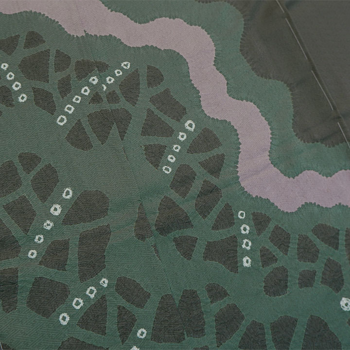 絞り加藤　伝統工芸士 山岸幸吉 特撰訪問着【緑】