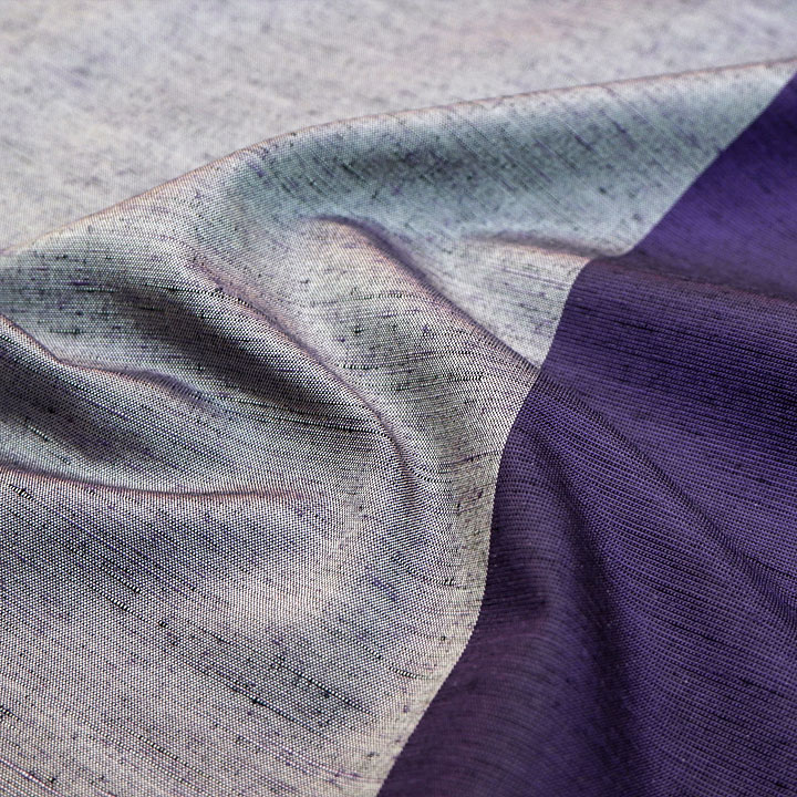 伝統的工芸品　手引真綿紬【紫】