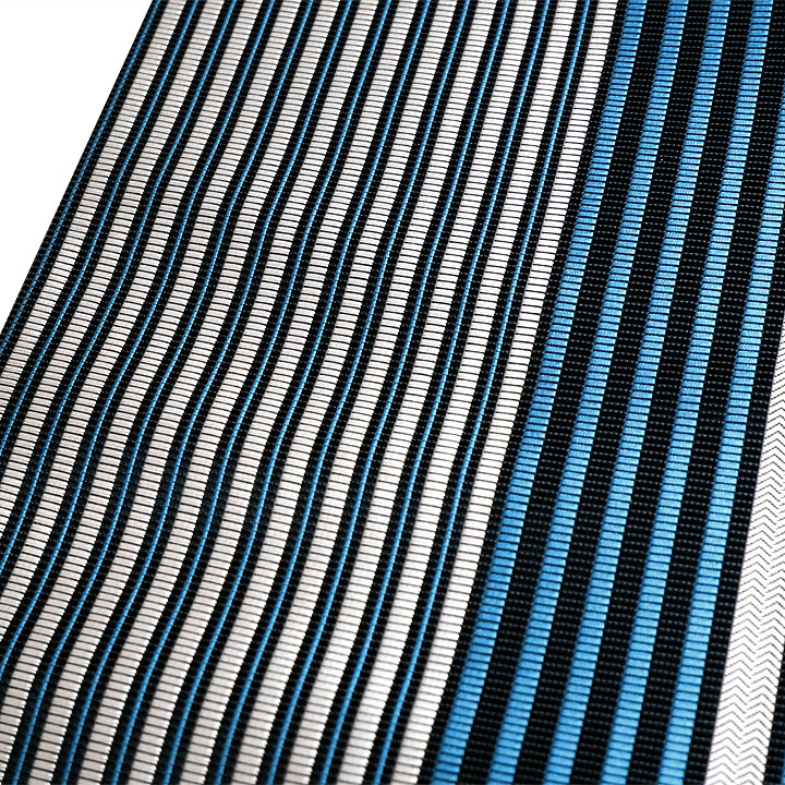 博多織 筑前織物 風通織 全通柄八寸帯【魚子間道　縞】