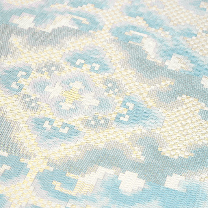 西村織物　博多織　佐賀錦袋帯【蟹牡丹文】