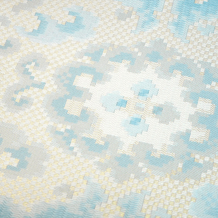 西村織物　博多織　佐賀錦袋帯【蟹牡丹文】