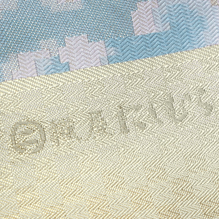 西村織物　博多織　佐賀錦袋帯【蟹牡丹文】