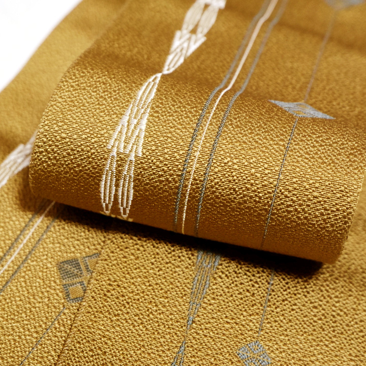 本場筑前博多織　平成献上角帯【辛子　献上柄】