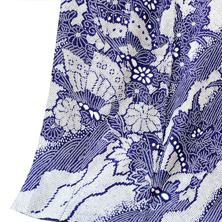 絞りの加藤　本疋田総絞り振袖【青紫　蝶】