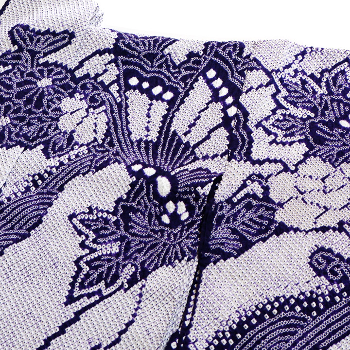 絞りの加藤　本疋田総絞り振袖【青紫　蝶】