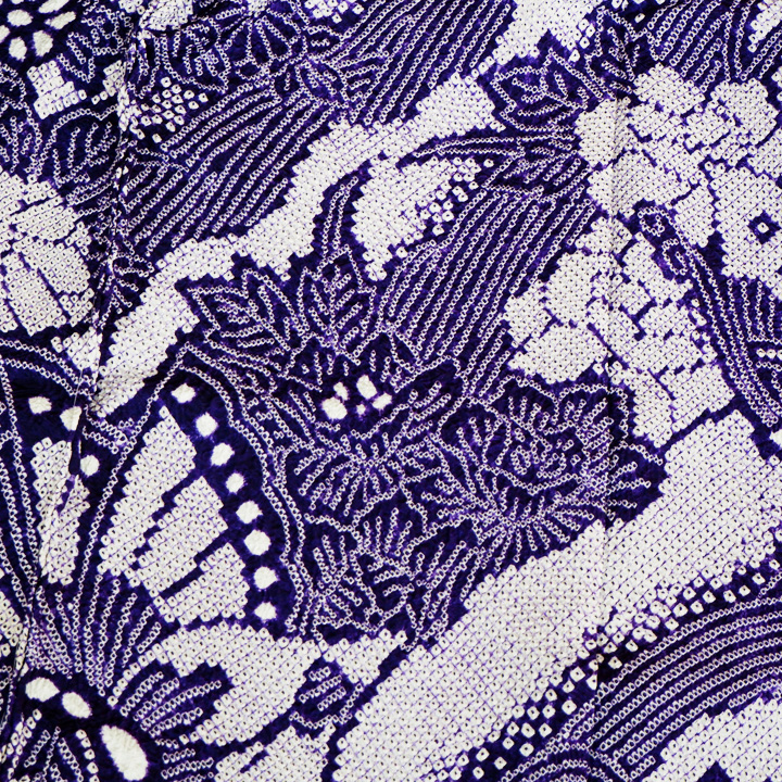 絞りの加藤　本疋田総絞り振袖【青紫　蝶】