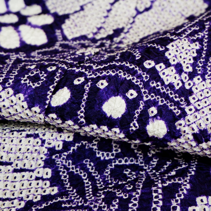 絞りの加藤　本疋田総絞り振袖【青紫　蝶】