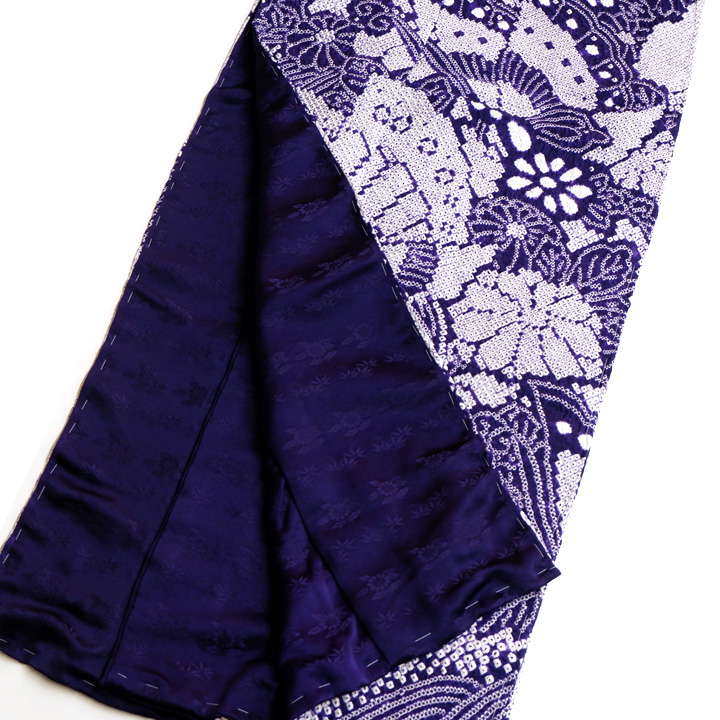 絞りの加藤　本疋田総絞り振袖【青紫　蝶】