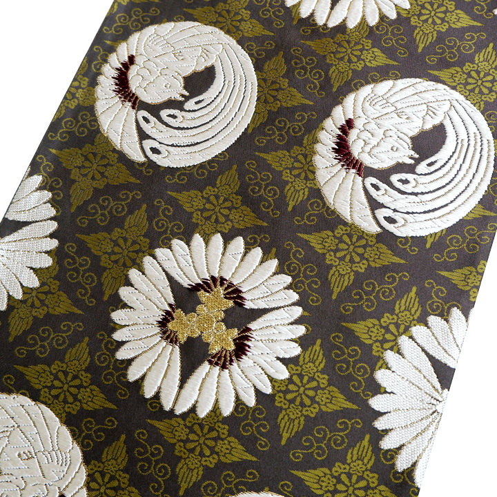 誉田屋源兵衛 謹製　草木染め 全通袋帯【七宝鳳菊文】　