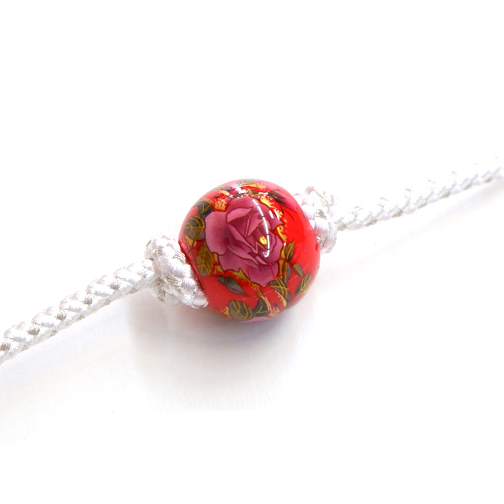 飾り紐【白色　トンボ玉】