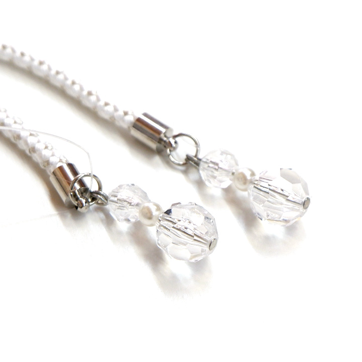 飾り紐【白色　トンボ玉】