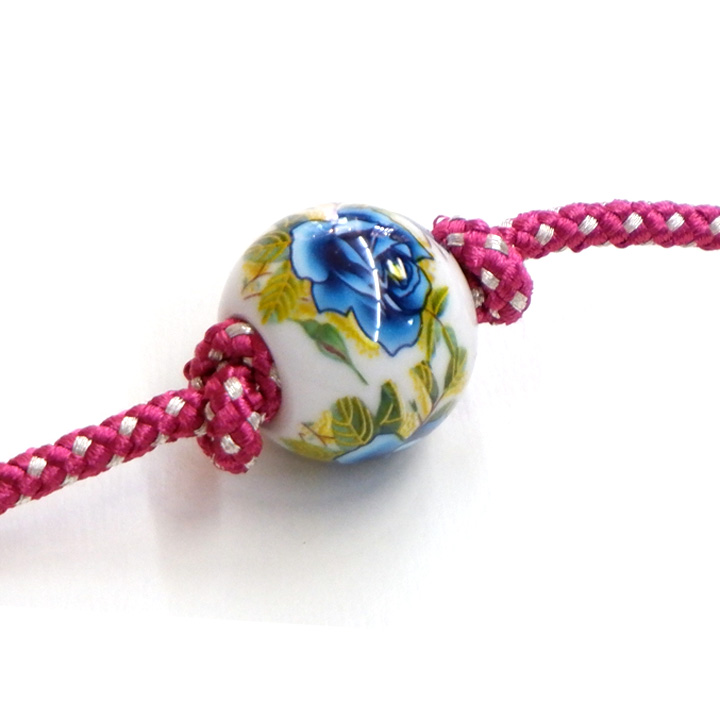 飾り紐【赤色　トンボ玉】