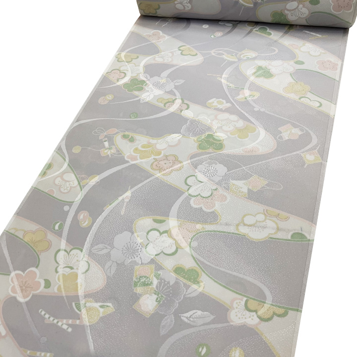 寛斎ブランド　正絹 長襦袢反【梅に流水】　