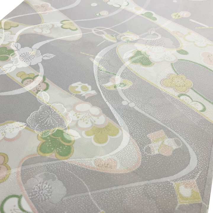 寛斎ブランド　正絹 長襦袢反【梅に流水】　