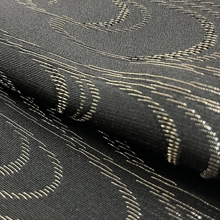 銀通し絹地 訪問着【流水に島】　