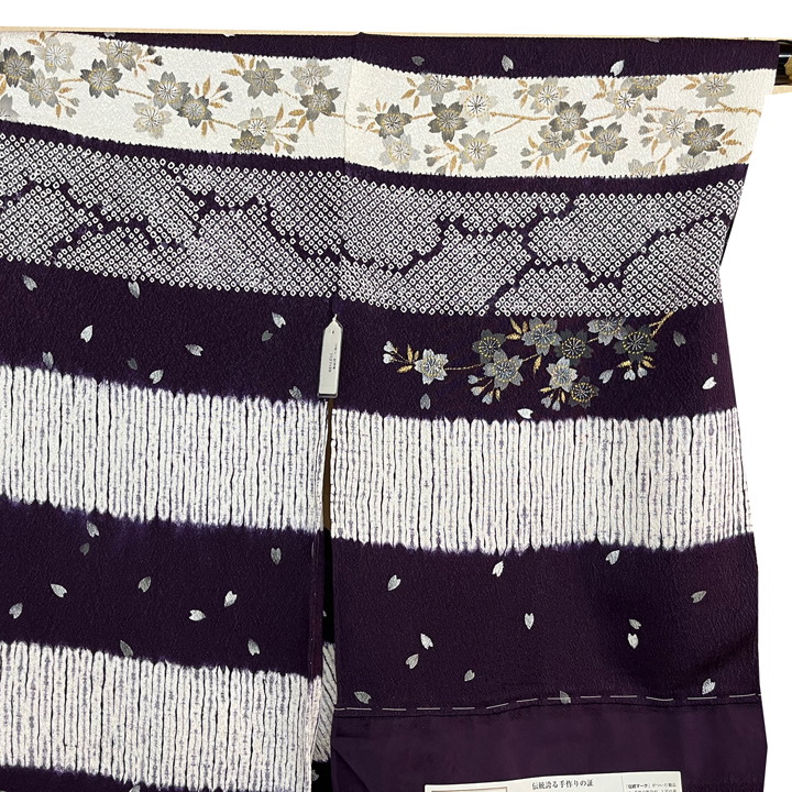 絞り加藤　絞り染め金彩友禅訪問着【桜舞う】　