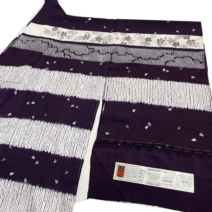 絞り加藤　絞り染め金彩友禅訪問着【桜舞う】　