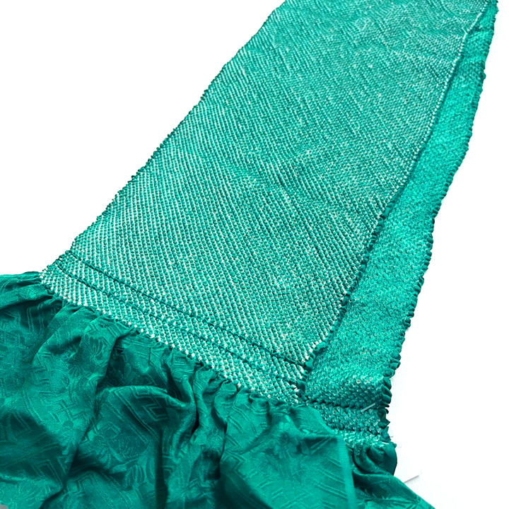 正絹　総絞り帯揚げ【ターコイズグリーン】