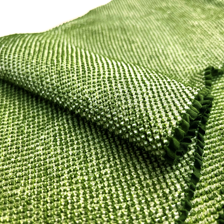 正絹　総絞り帯揚げ【草色】