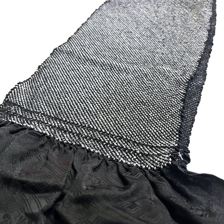 正絹　総絞り帯揚げ【黒色】