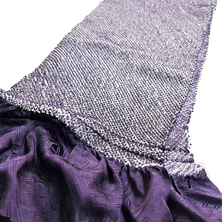 正絹　総絞り帯揚げ【浅紫】