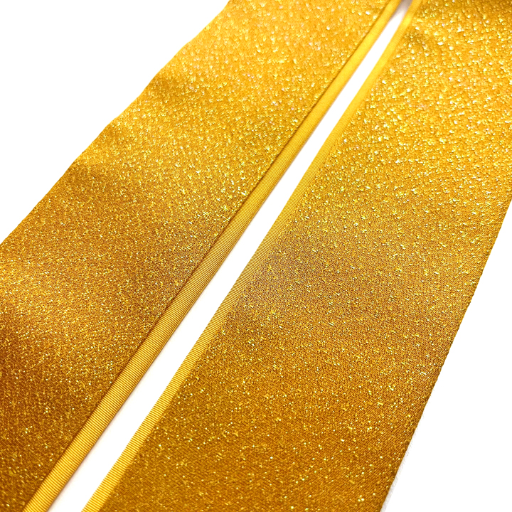 正絹 二十重ね衿【金茶　ラメ】