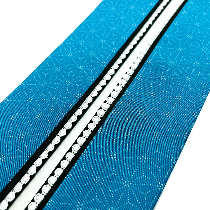 正絹　レース重ね衿【青】