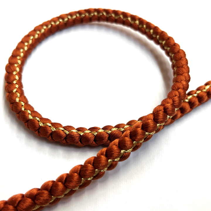 振袖用 飾り帯締め【ブラウン　花飾り】