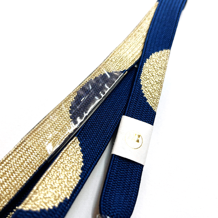 紐の渡敬　正絹　帯締め【紺・金　半輪】