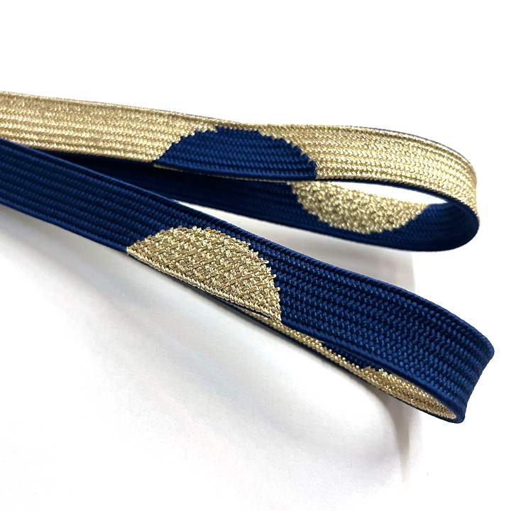紐の渡敬　正絹　帯締め【紺・金　半輪】