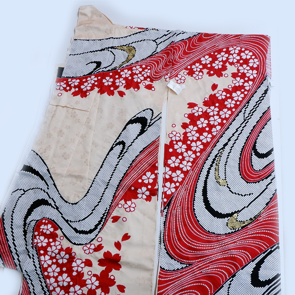 滝泰謹製　振袖【鹿の子と桜】