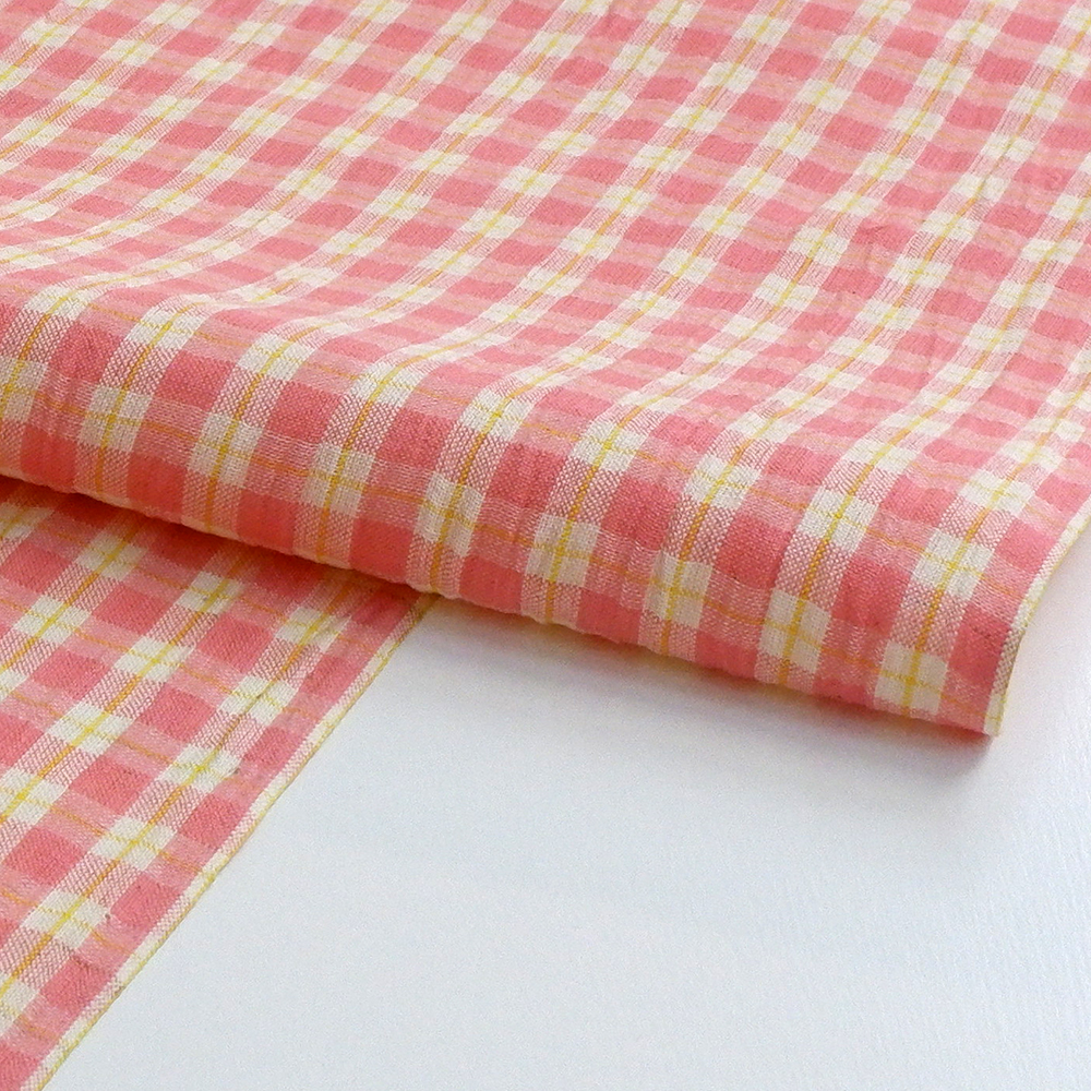 小千谷　綿麻着尺反【桃色】　