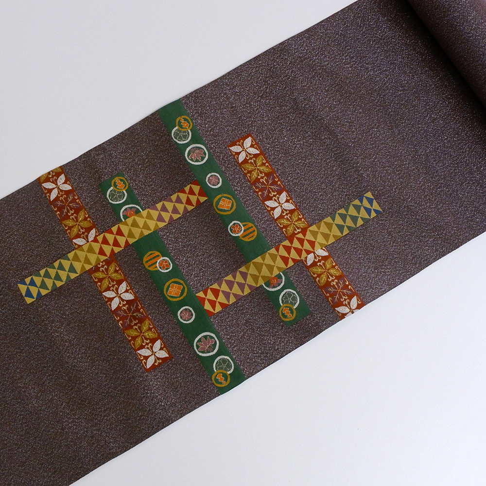 中国工藝美術大師　王　金山　八寸帯【短冊】　