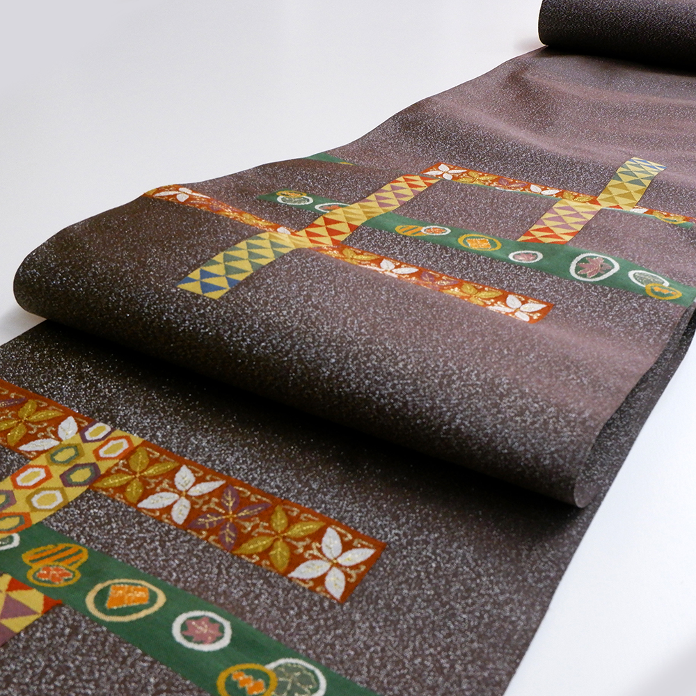 中国工藝美術大師　王　金山　八寸帯【短冊】　