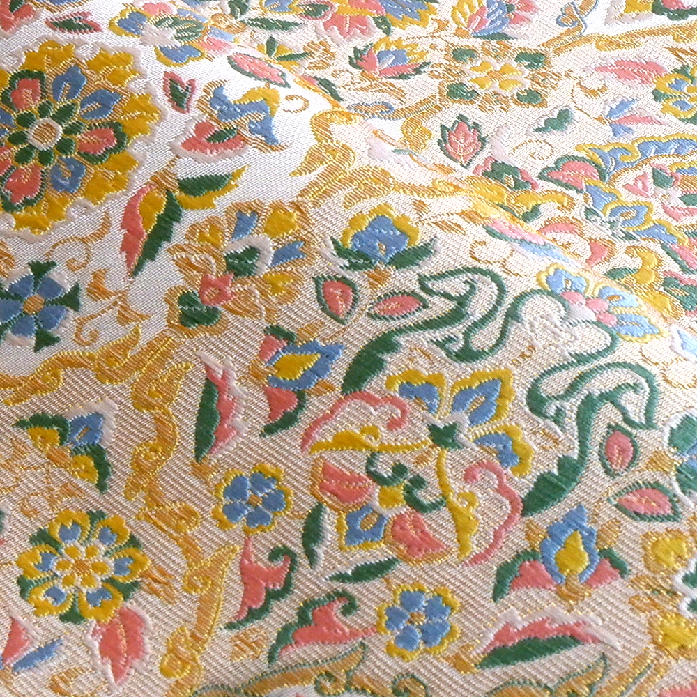 泰生織物　西陣織特選袋帯【白地華文】　